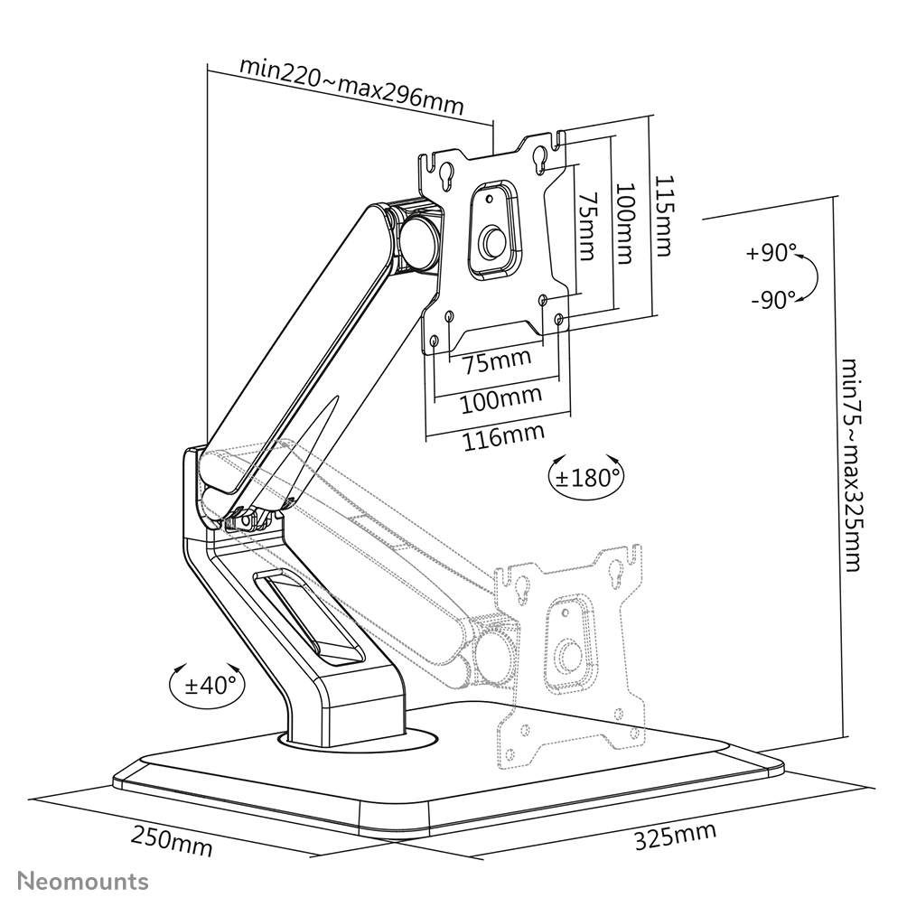 Neomounts by Newstar monitor arm desk mount